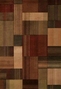 Toffee 2x8 Stripes Transitional Patchwork Runner Rug: Actual Size 2' 7" x 7' 4" - Picture 1 of 1