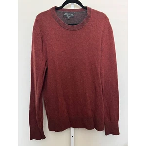 Banana Republic Merino Wool Blend Sweater Mens XL Knit Orange Crew Neck Pullover - Picture 1 of 6
