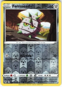 Ferroseed 123/185 Pokemon SWSH04: Vivid Voltage Reverse Holo Common LP - Picture 1 of 2
