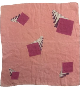 KIT ANN 60s Pink Handkerchief Hankie Mod Abstract Squares - Picture 1 of 6