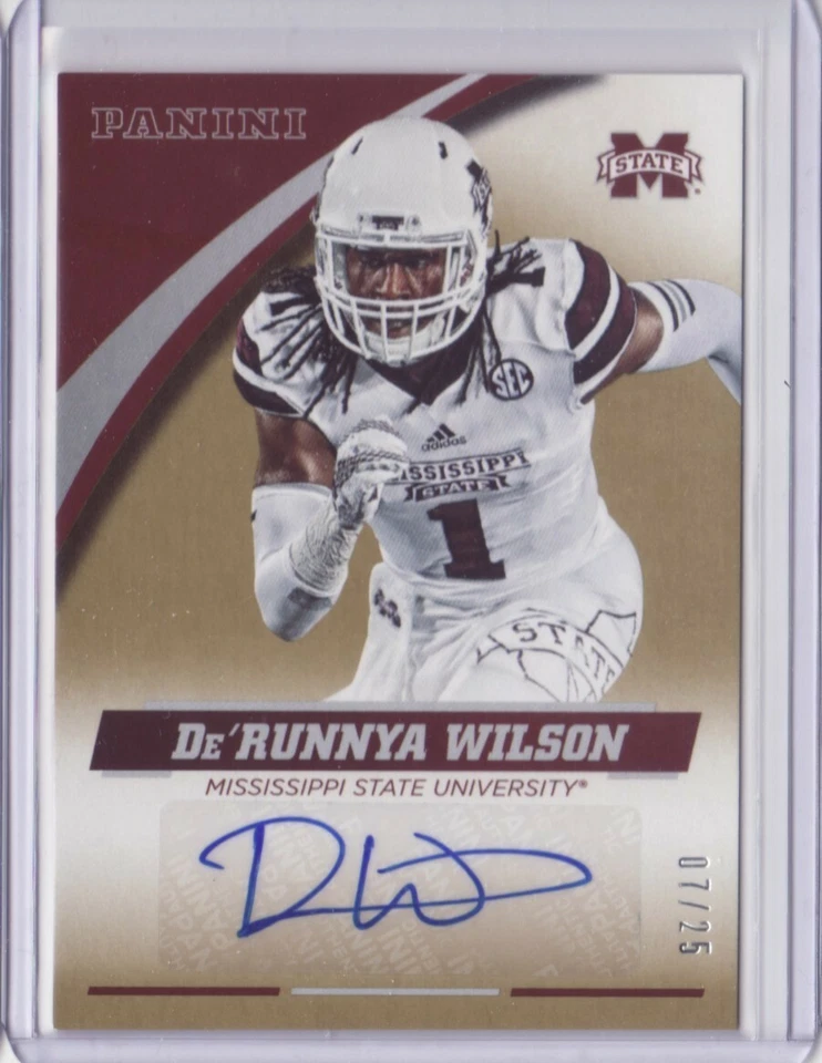2016 Panini Mississippi State Autograph Gold #DRW2 De'Runnya Wilson 07/25 Auto - Image 1 of 1