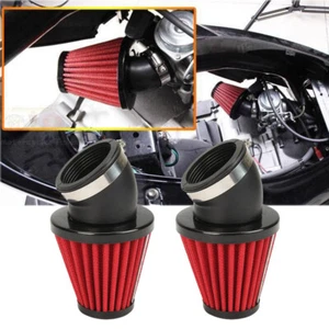 2x Motorcycle Red Air Filter Pod 42mm For Honda CB650 1979-1980 Z1 KZ1000 KZ900 - Picture 1 of 11