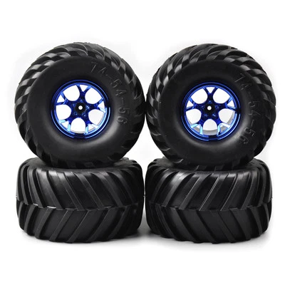 RC 135mm 4Pcs 1:10 Tires&Wheel 12mm Hex For Climbing Monster Truck Car - Image 1 of 4