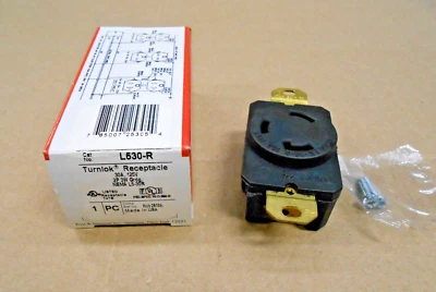 NEW PASS & SEYMOUR L530-R TURNLOK RECEPTACLE 30 AMP 125V NEMA L5-30R (40+ AVAIL) - Image 1 of 4