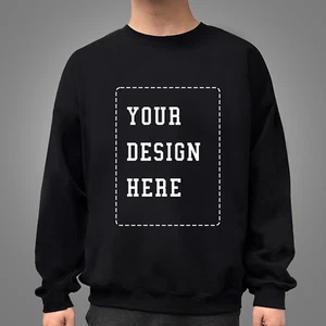Custom Personalized Crewneck Sweatshirt Your Own Text/Logo/Photo/Picture - Picture 1 of 12