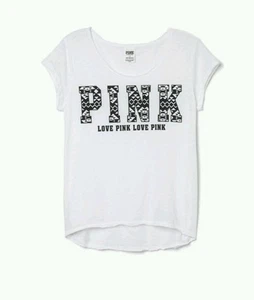 ¡VICTORIA'S SECRET ROSA! CAMISETA PEQUEÑA ALTA/BAJA EDICIÓN LIMITADA - Imagen 1 de 2