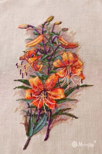Merejka Counted Cross-Stitch Kit Vintage Lilies K-90A - Picture 1 of 1