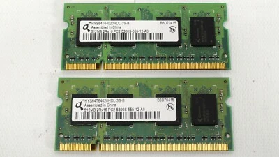 2-Qimonda 512 MB 2-Rx16 Laptop Memory PC2-5300S-55512-0 - Image 1 of 2