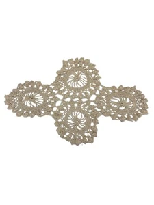 Tapete Hecho a Mano Algodón Crochet (Gancho de Acero) Marrón Claro Ruedas de Encaje - Imagen 1 de 9