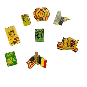 Vintage Patriotic Liberty USA Olympische Spiele Revers Krawatte Baseballkappe Hutnadeln gemischtes Set aus 8 - Bild 1 von 10