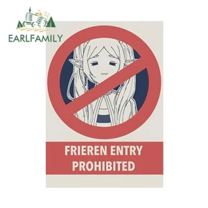 EARLFAMILY 5.1" Cute Frieren Warning Sign Anime Car Decals Bumper Vinyl Stickers - Imagen 1 de 2