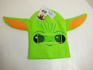 Disney Star Wars The Mandalorian The Child Baby Yoda Flip Down Beanie Hat - Picture 1 of 6
