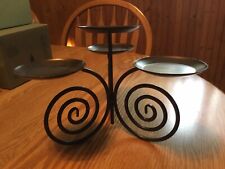 Partylite P0297 retired Viking Scroll Antique Bronze 4 Ball Candle Holder