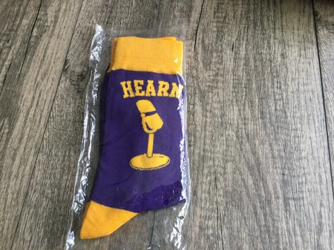 LA Lakers Chick Hearn Socks SGA 11/29/17 Adult Unisex One Size Fits Most NIP Cover