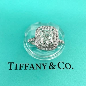 Tiffany & Co Soleste Cushion 1.03 cts G VVS2 Diamond Engagement Ring Platinum - Picture 1 of 13