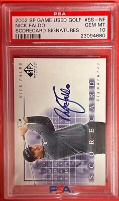 2002 SP Game Used Golf Nick Faldo Scorecard Sig #SS-NF PSA 10 - Image 1 of 2