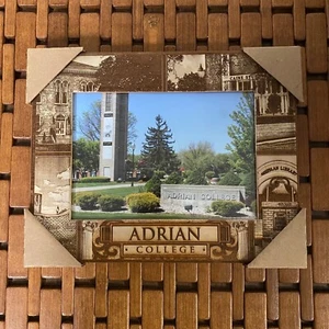 Adrian College Engraved Wooden 5x7 Picture Frame, New - Picture 1 of 7