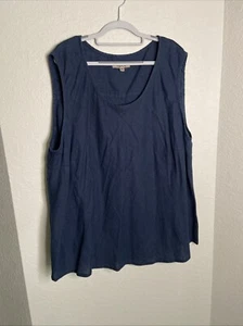 Flachs Damen Gr. 3G (3X) blau ärmellos Leinen Lagenlook Top - Bild 1 von 6