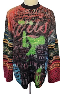 Vintage Jean Paul Gaultier Maille Les Saisons Paris Face Oversize Sweater M L - Picture 1 of 10