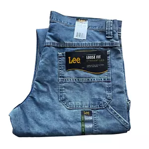 Lee Men's Light Blue Straight Leg Loose Fit Cargo Carpenter Denim Jeans 2887928 - Picture 1 of 16