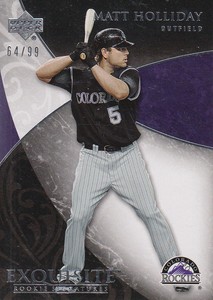 2007 Exquisite Collection Rookie Signatures Baseball Card #69 Matt Holliday /99
