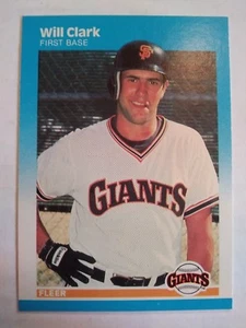 Tarjeta de béisbol Fleer novato 1987 # 269 Will Clark, S. F. Giants 1B! ¡COMO NUEVO!!!¡! - Imagen 1 de 6