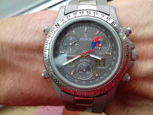 Kronos VINTAGE CHRONOGRAPH ALARM TITANIUM 4.171.0.089 SWISS WATCH NEW OLD STOCK - Imagen 1 de 12