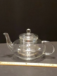 Daisy Borosilicate Primula 32 oz Glass Teapot with Glass Infuser Loose Tea EUC - Picture 1 of 12