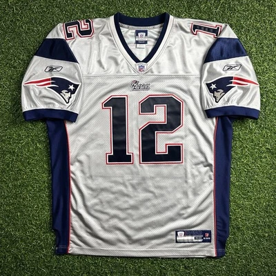 Camiseta Reebok NFL Auténtica 2007 New England Patriots Tom Brady Talla 50 Plateada De Colección Foto 1 de 4