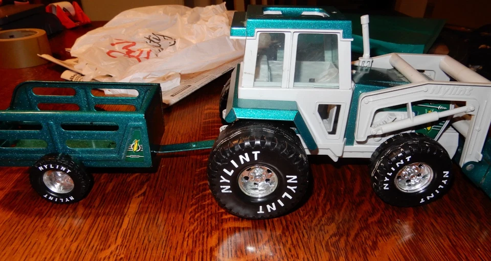 Vintage Nylint GreenSteel Farm Tractor Front Loader and Wagon - Image 1 of 4