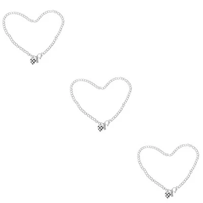  Set of 3 Herz Schmuck Kette Für Freundin Halskette Mit Herzanhänger - Bild 1 von 4