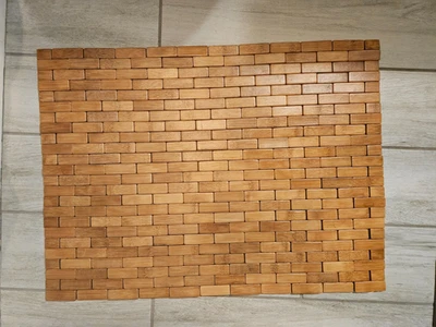 Alfombra de baño de azulejos de bambú antideslizante resistente al agua alfombra de piso de ducha diseño flexible Foto 1 de 4