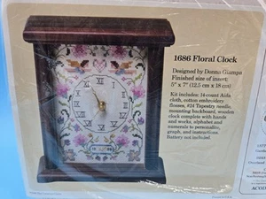 Floral Clock Cross Stitch Kit Vintage 1988 The Creative Circle #1686 NOS - Picture 1 of 2
