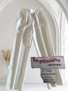 Vtg Flatter Fit By Separate Impressions Women’s Pants Sz 10 White Linen Trouser - Picture 1 of 16