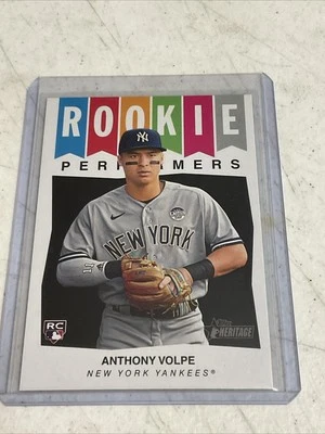 2023 Topps Heritage High Number - Rookie Performers Anthony Volpe #RP-7 (RC) - Image 1 of 2
