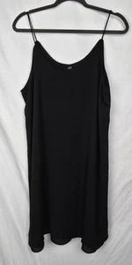 Alya Black Spaghetti Strap Mini Lined Dress Size Large Flowy Trendy Y2K - Picture 1 of 6