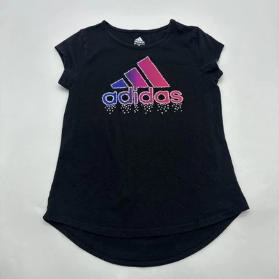 Adidas Camisetas Jóvenes Niñas M 10/12 Y Negro Estampado Gráfico Logo .#35933 Foto 1 de 4