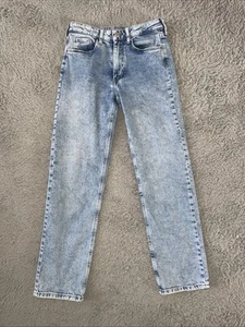 H&M Straight Leg Light Wash Girls Jeans Size 9-10 Y Adjustable Waistband - Picture 1 of 8