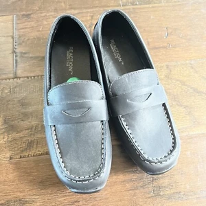 Kenneth Cole Reaction Boys Size 4 M Penny Loafer Shoes Black Low Top Slip Ons - Picture 1 of 9