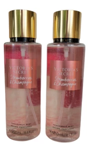FREE SHIP! NEW 2 Victoria's Secret STRAWBERRIES & CHAMPAGNE Body MIST - 8.4 OZ - Picture 1 of 1