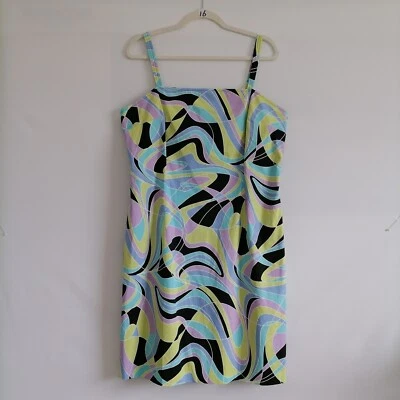 Mini Vestido Rafella Para Mujer Multicolor Sin Mangas Retro Inspirado Patrón Talla 16 Foto 1 de 4