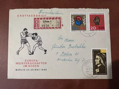 DDR GERMANY FDC REGISTERED COVER 1965 The 16th European Boxing Championship - Image 1 of 2