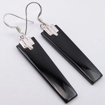 Pendientes planos de plata de ley 925 con piedras TOP VENTAS, joyería directa de fábrica NUEVO Foto 1 de 4