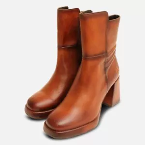 Bagatt Designer Stiefeletten mit Reißverschluss aus antik hellbraunem Leder - Bild 1 von 3