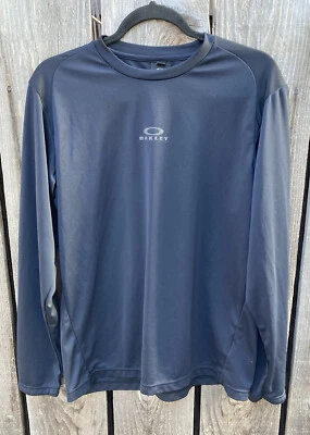 Para hombres Oakley Rash Guard Negro Logo LS L Surf Playa MMA Nylon Mecha Elástica Foto 1 de 4