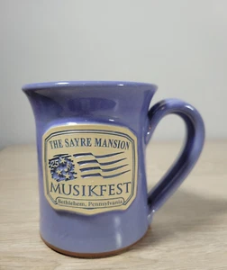 The Sayre Mansion Musikfest Deneen Pottery Purple Mug - Picture 1 of 5
