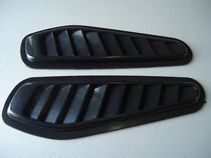 CAR HOOD AIR FLOW SCOOP DECORATION VENT COVER BLACK X 2 PIECES - Picture 1 of 7