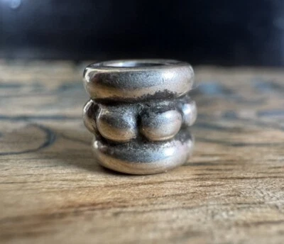 Authentic Pandora Sterling Silver Dots And Dashes Bead Charm #790162 - Image 1 of 4