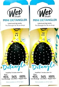 2 Count Wet Brush Emoji Mini Detangler IntelliFlex Bristles All Hair Types Brush - Picture 1 of 1