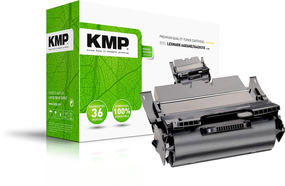 KMP L-T70 schwarz Tonerkartusche ersetzt Lexmark T640/642/644 (64036XE, X642H31E - Bild 1 von 1